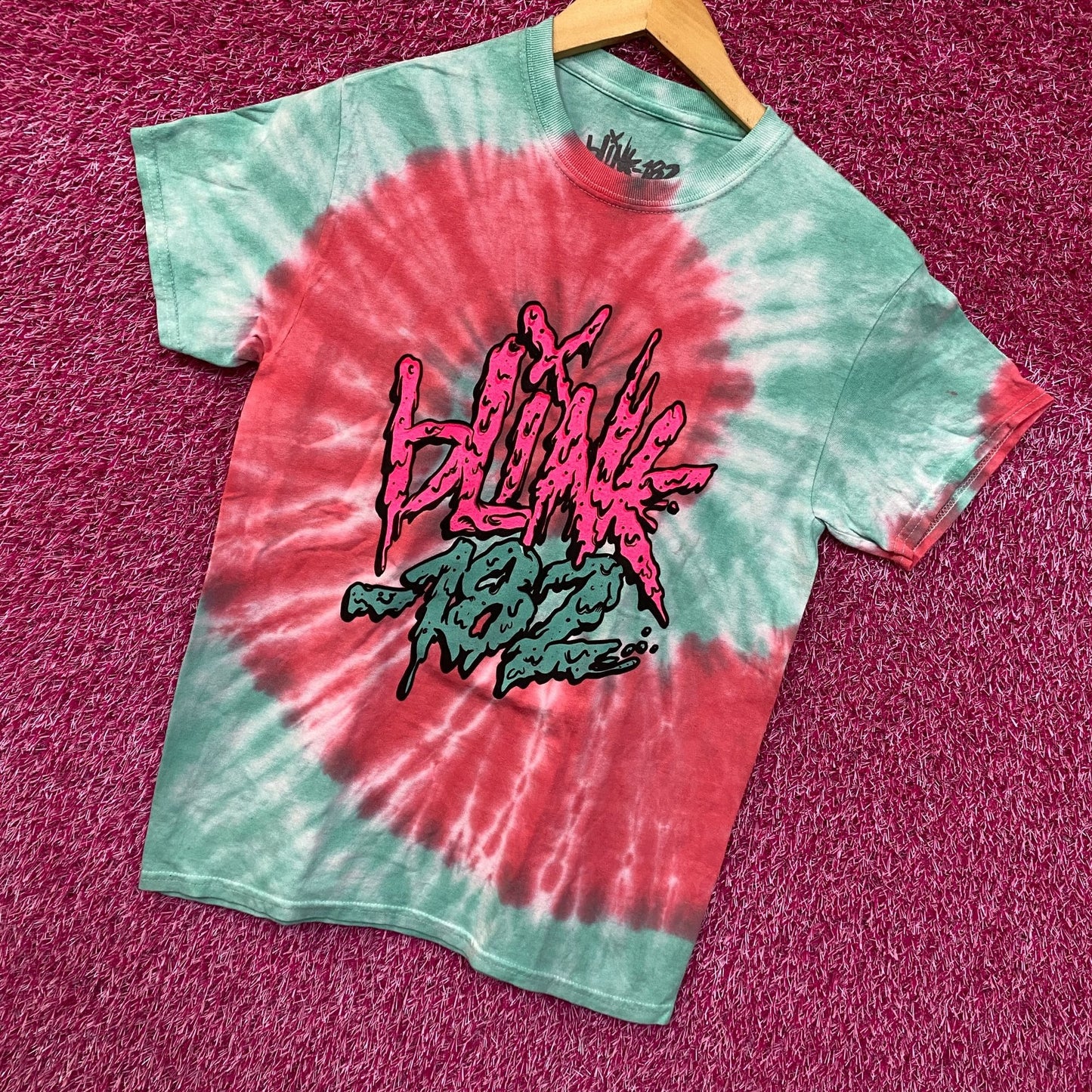 Blink-182 Toxic Sludge Spell-Out Pop Punk Band Tie Dye S