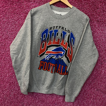 Junk Food Clothing Buffalo Bills Heathered Gray Crewneck Pullover Sweatshirt Small