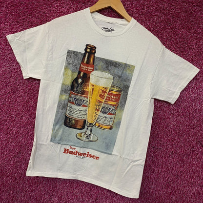 Junk Food Budweiser Bottle Glass Can Graphic T-Shirt Small