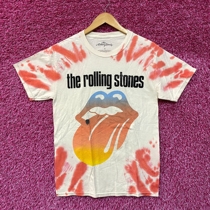 The Rolling Stones Sunset Rock Distressed Tie Dye Tshirt size Small