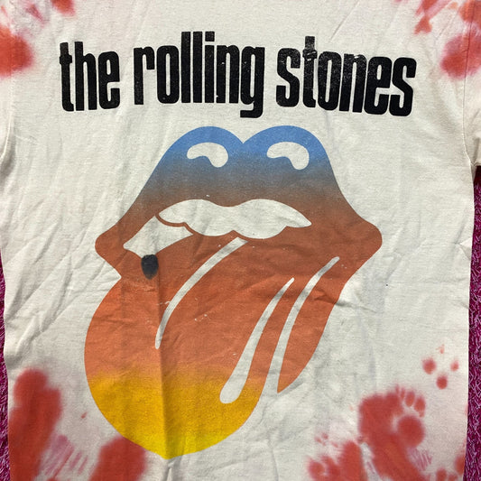 The Rolling Stones Sunset Rock Distressed Tie Dye Tshirt size Small