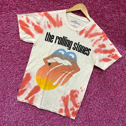 The Rolling Stones Sunset Rock Distressed Tie Dye Tshirt size Small
