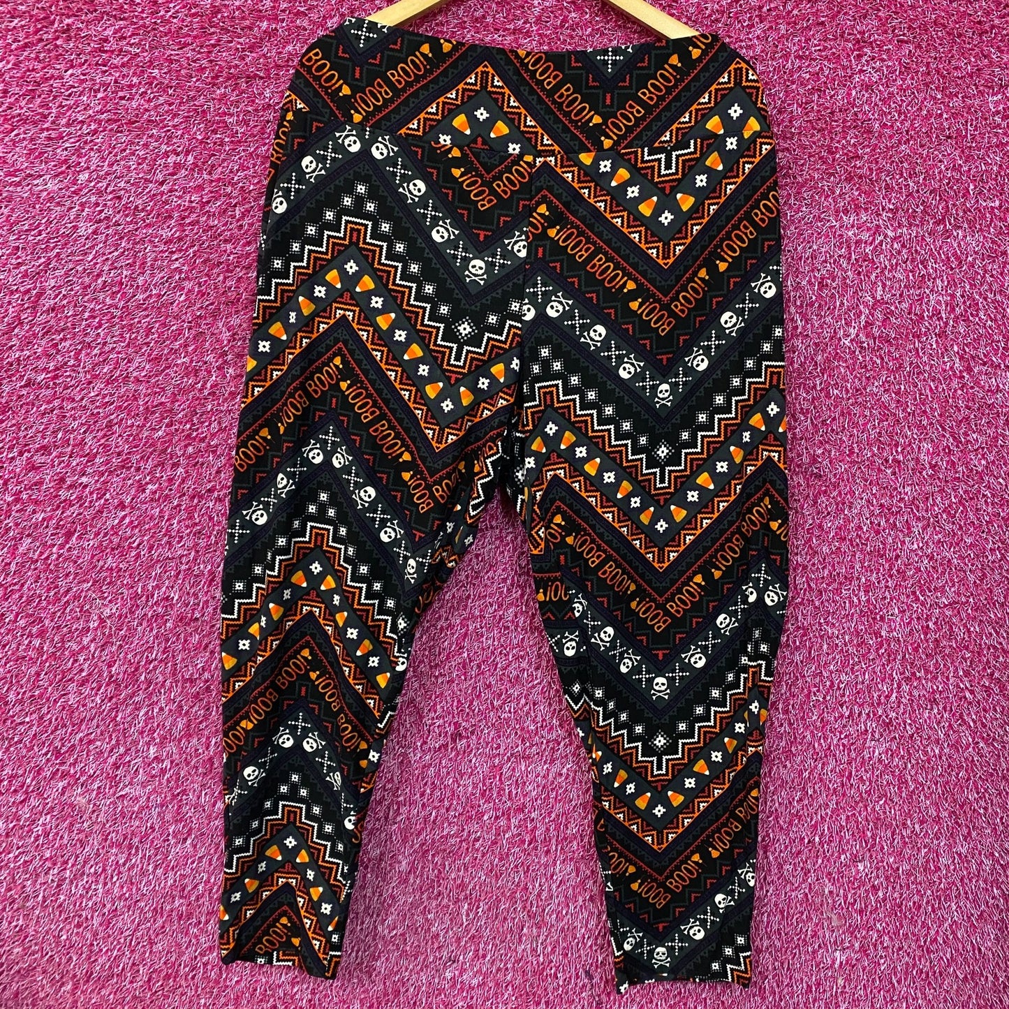 Terra & Sky Halloween Boo Skull Cross Bone High Rise Leggings XL