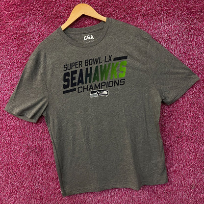 CSA Seattle Seahawks Super Bowl LX Champions Graphic T-Shirt Large