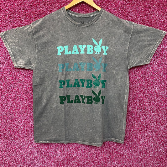 Play Boy Bunny Logo Graphic Design Gray T-Shirt Large