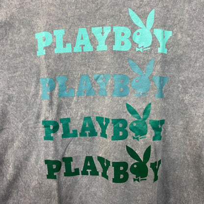 Play Boy Bunny Logo Graphic Design Gray T-Shirt Large