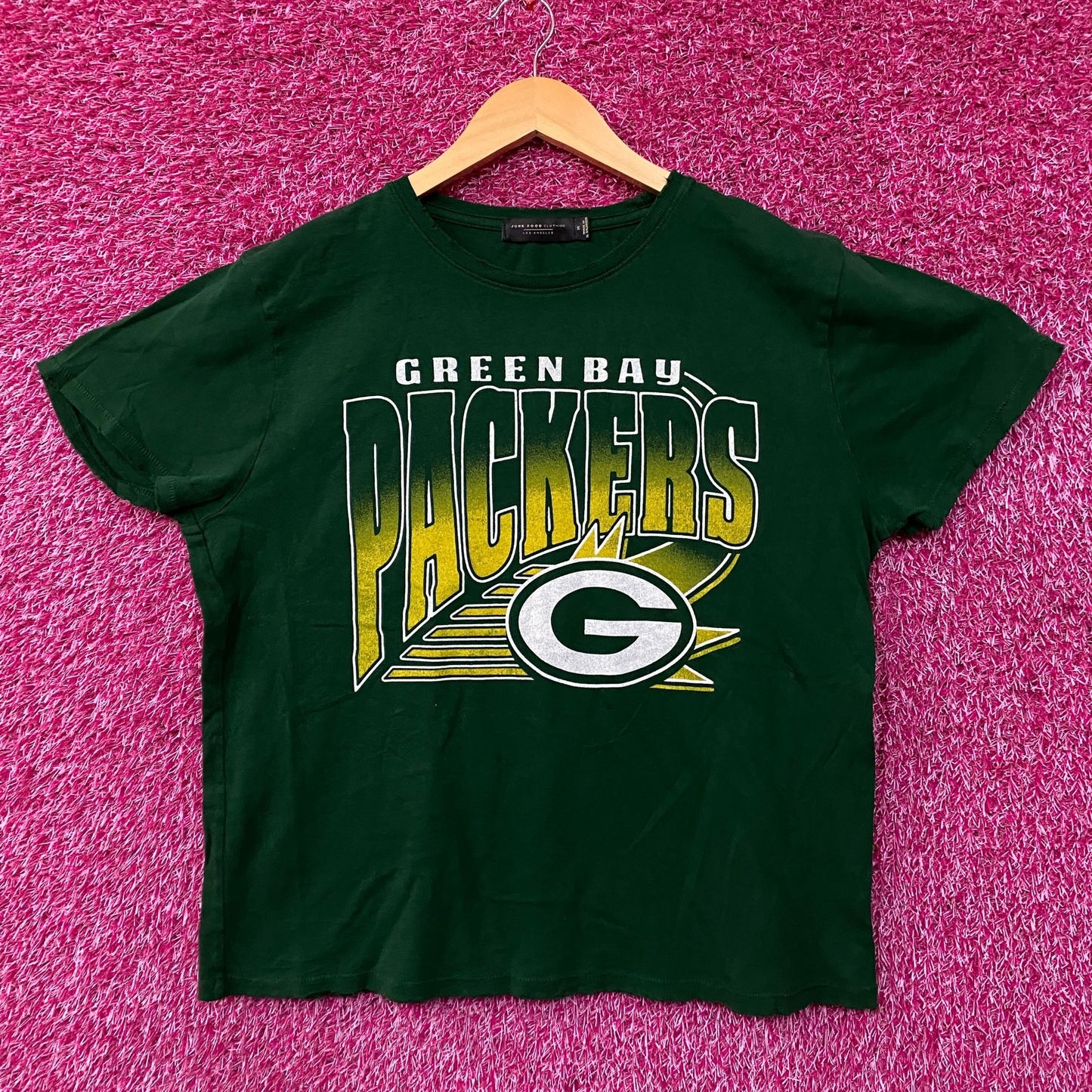 Junk Food Clothing NFL Green Bay Packers Chrome Retro Style T-Shirt Medium