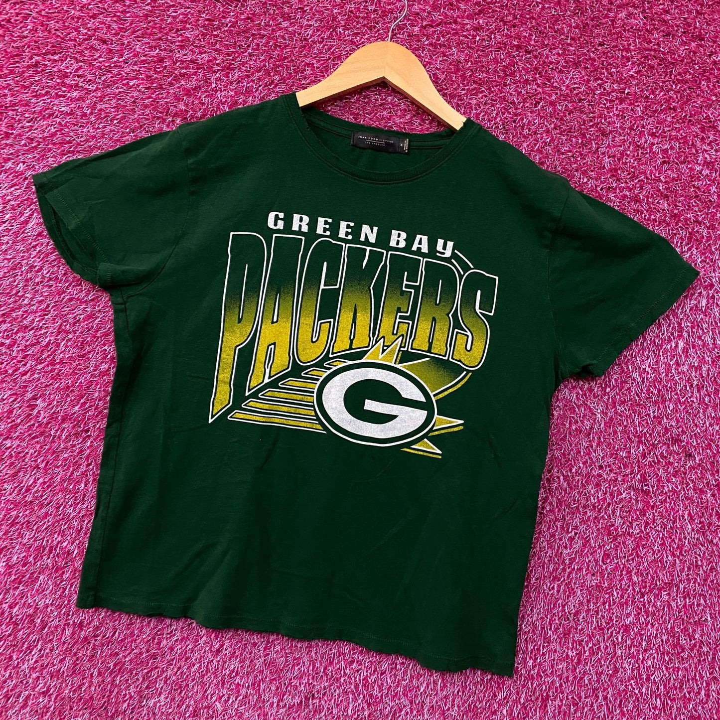 Junk Food Clothing NFL Green Bay Packers Chrome Retro Style T-Shirt Medium