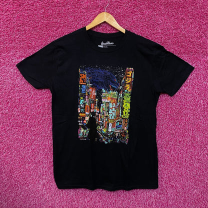 Kaiju City Downtown Neon Lights Gojira Threadless Tee L