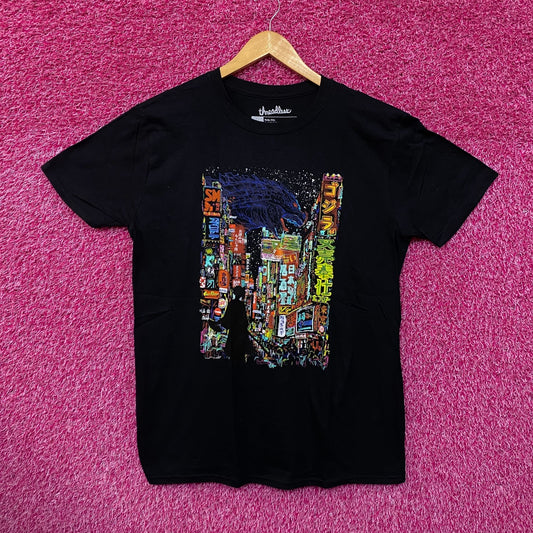 Kaiju City Downtown Neon Lights Gojira Threadless Tee L