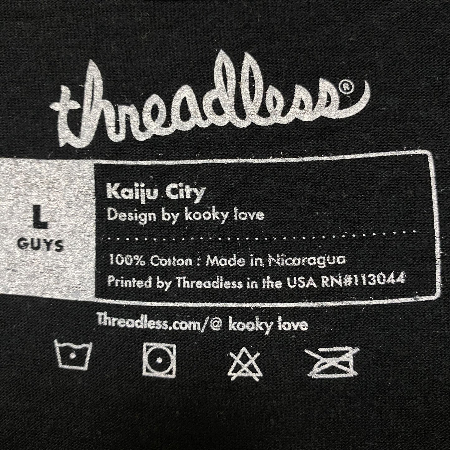 Kaiju City Downtown Neon Lights Gojira Threadless Tee L