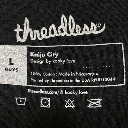 Kaiju City Downtown Neon Lights Gojira Threadless Tee L