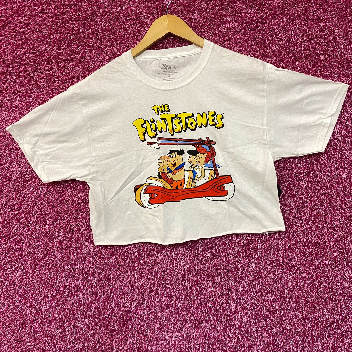 The FlintStones Retro Cartoon Crop Top Medium.
