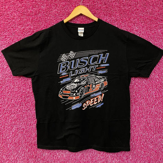 Busch Light Speed Racing Car Graphic Design T-Shirt Large