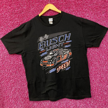 Busch Light Speed Racing Car Graphic Design T-Shirt Large