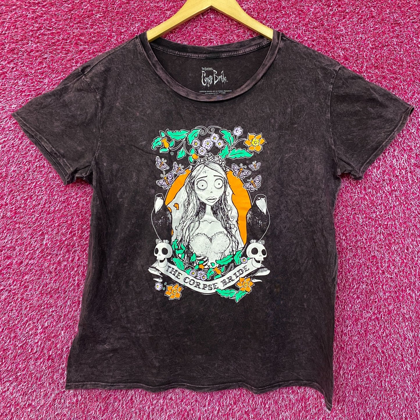 Tim Burton The Corpse Bride Emily Retro Style Graphic Design T-Shirt large