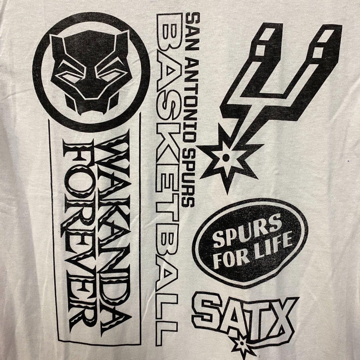 San Antonio Spurs x Black Panther Wakanda Forever Basketball Collaboration T-Shirt XS