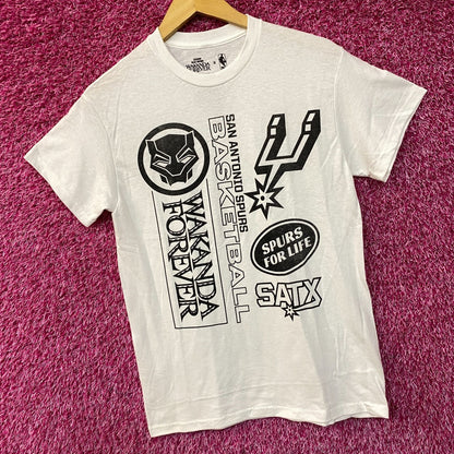 San Antonio Spurs x Black Panther Wakanda Forever Basketball Collaboration T-Shirt XS