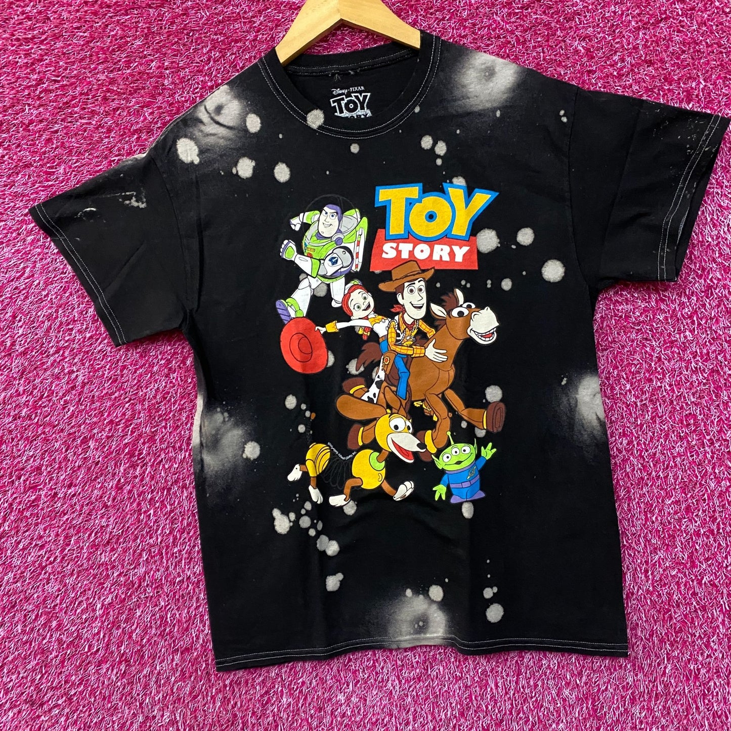 Disney X Pixar Toy Story Distressed Bleach Effect T-Shirt Medium