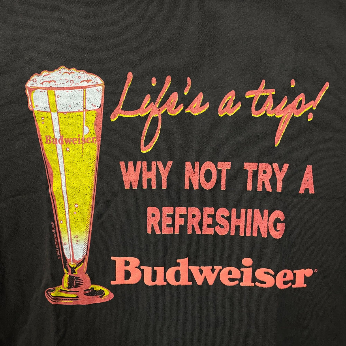 Junk Food Budweiser Life's a Trip Vintage Style Graphic T-Shirt Medium