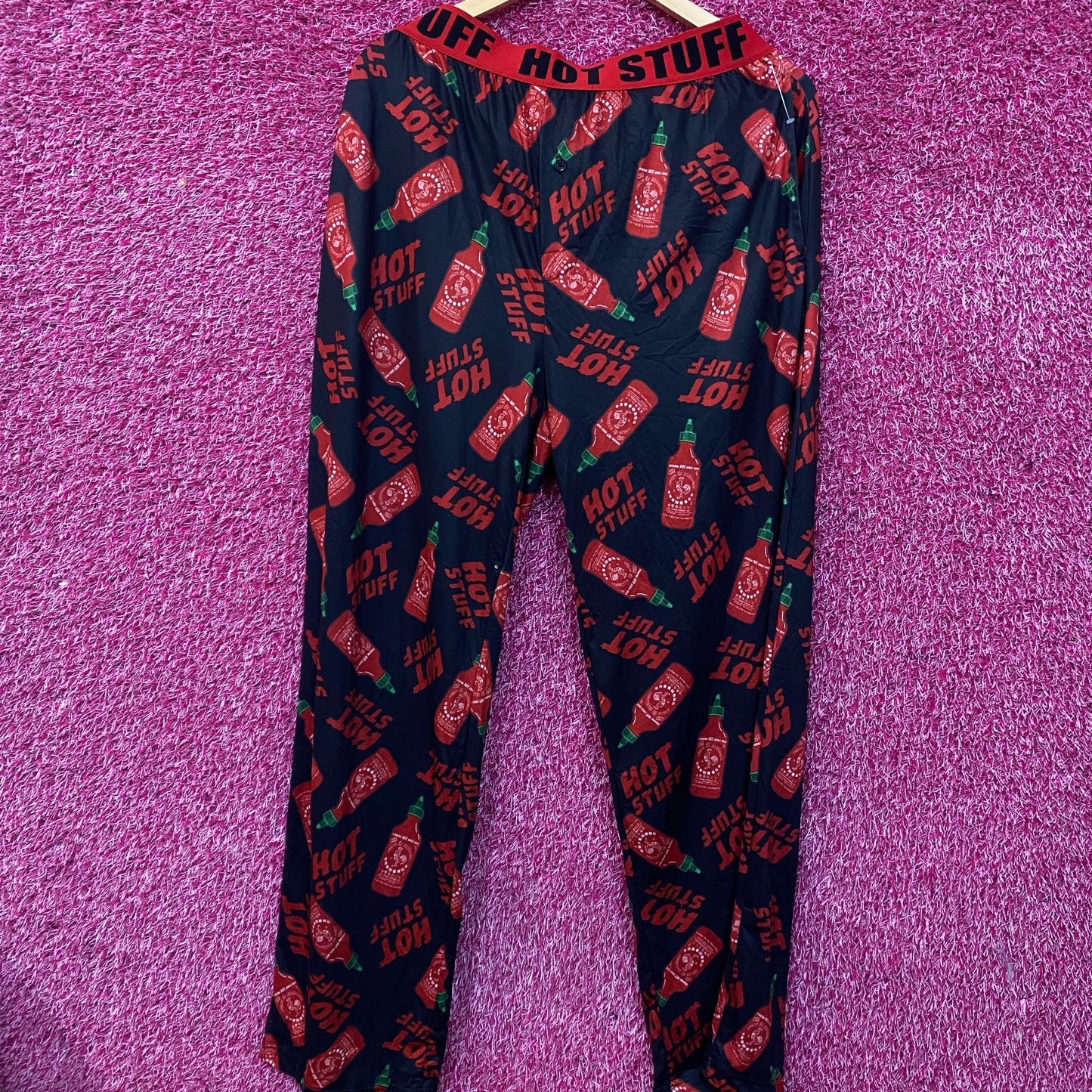 Sriracha Hot Sauce Hot Stuff Pajama Lounge Pants Medium
