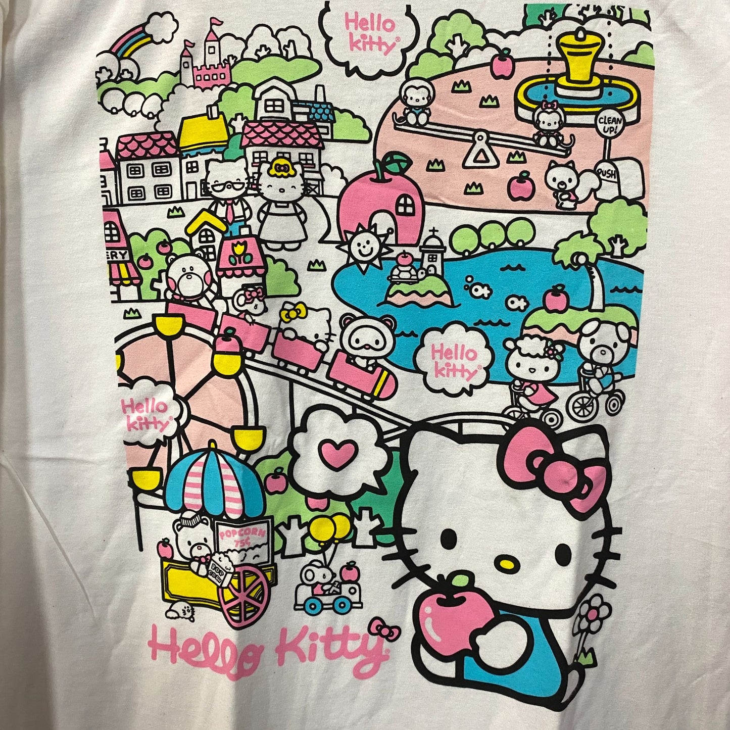 Hello Kitty Town Kawaii Festival Sanrio Anime Long Sleeve T-Shirt Medium