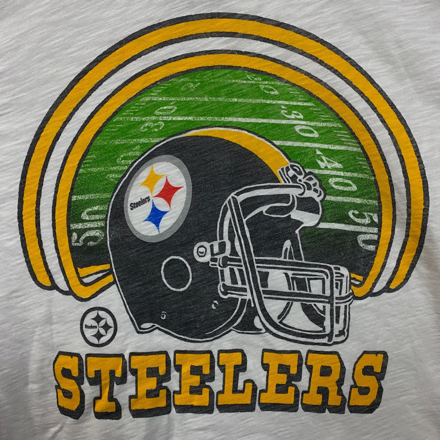 Junk Food Clothing NFL Pittsburgh Steelers Game Time Women's Mock Neck Crop Tee Large