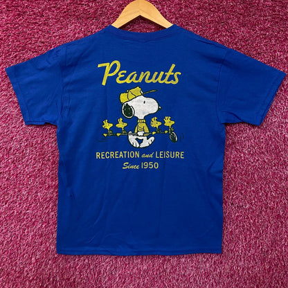 Peanuts "Recreation and Leisure" Snoopy & Woodstock Graphic T-Shirt Large