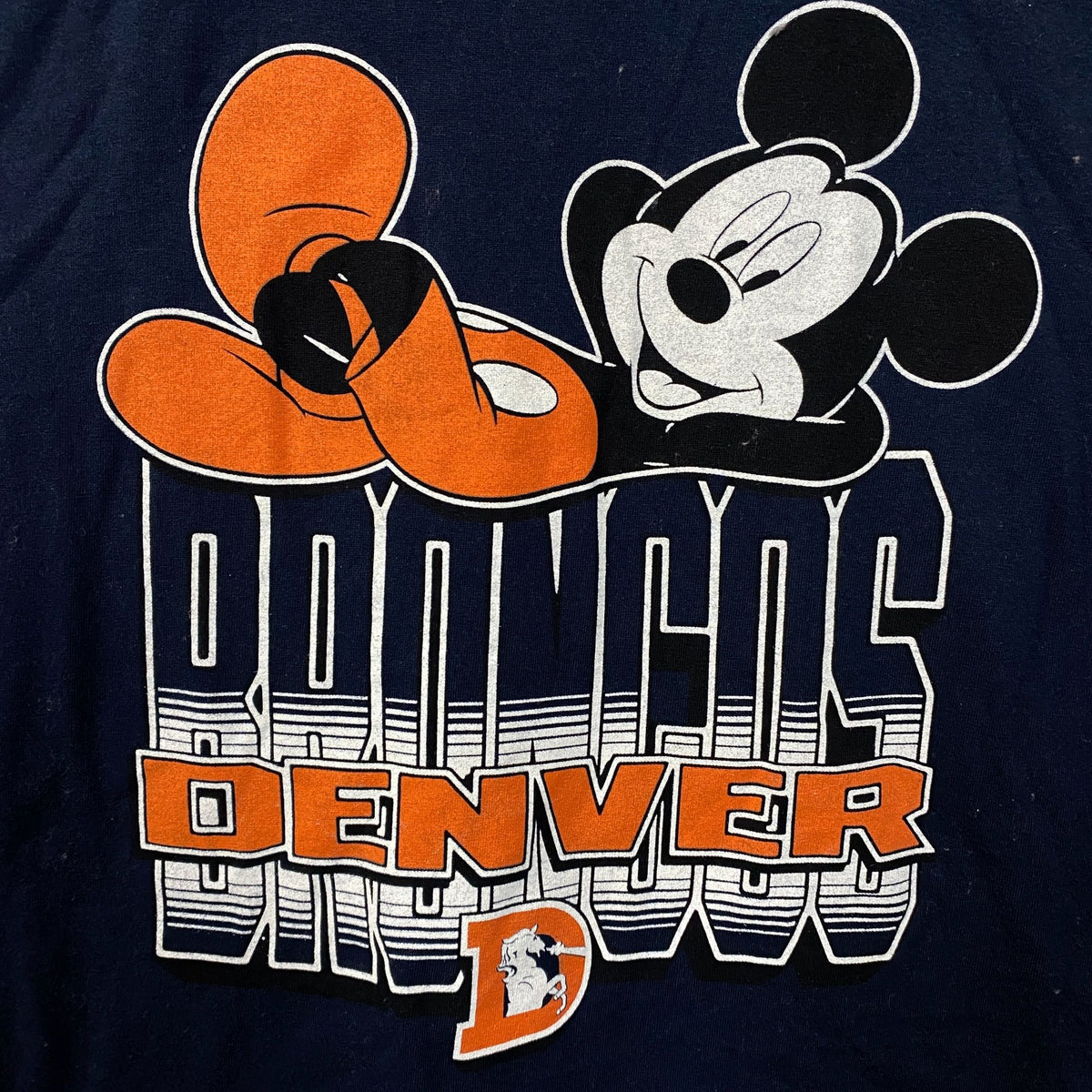 Junk Food Clothing X Mickey Mouse Denver Broncos Navy Tshirt Medium
