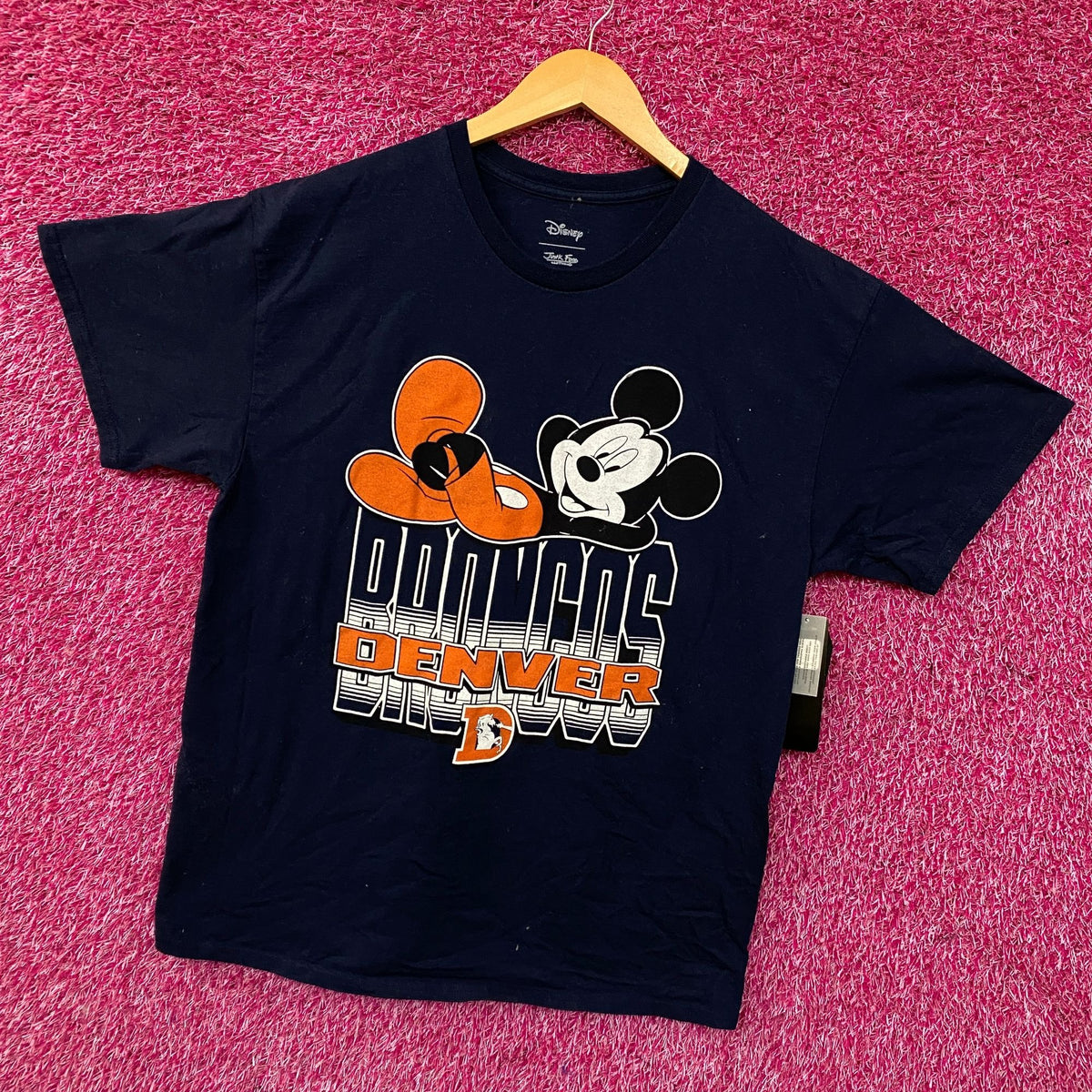 Junk Food Clothing X Mickey Mouse Denver Broncos Navy Tshirt Medium