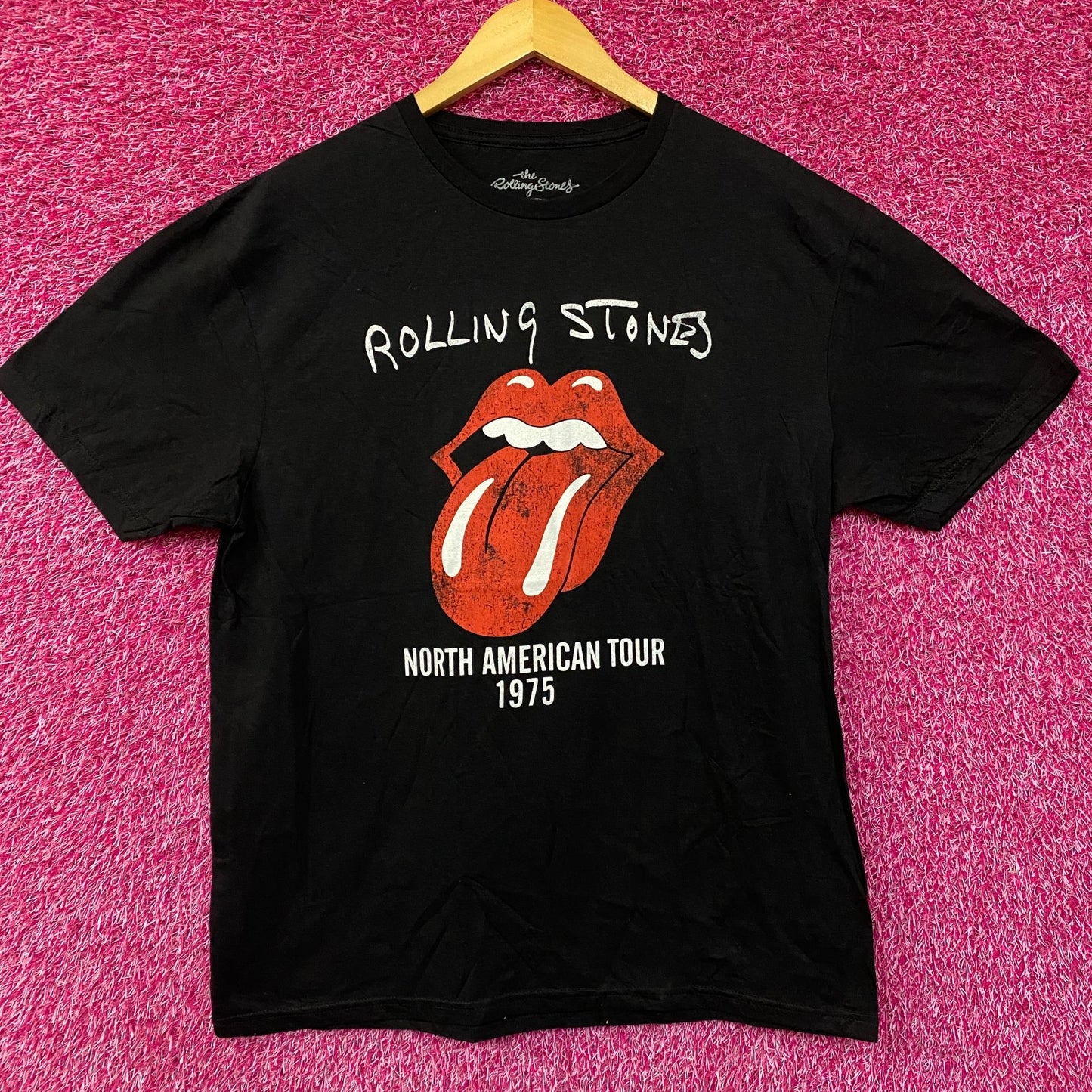 The Rolling Stones Hot Lips North American Tour 1975 T-Shirt Large