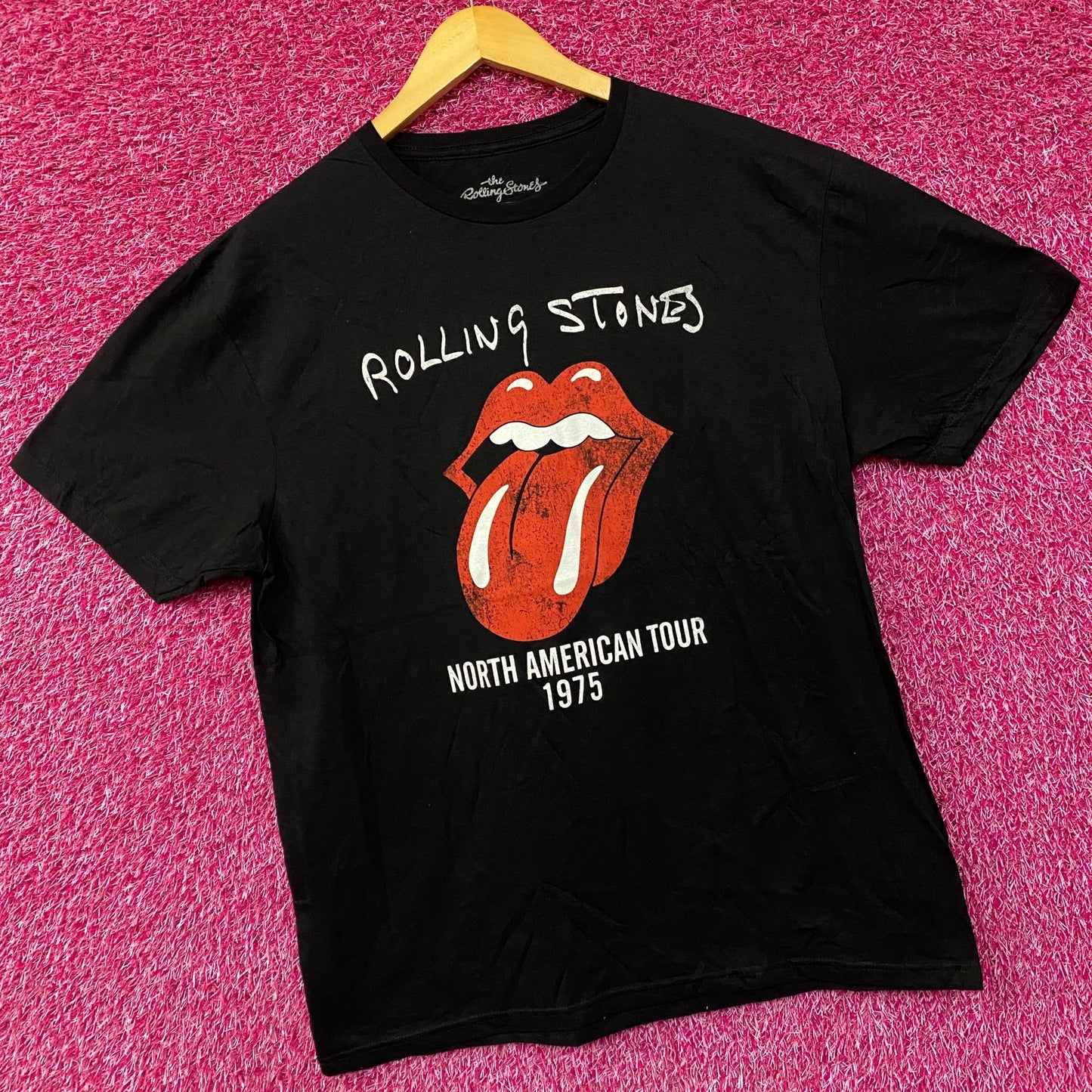 The Rolling Stones Hot Lips North American Tour 1975 T-Shirt Large