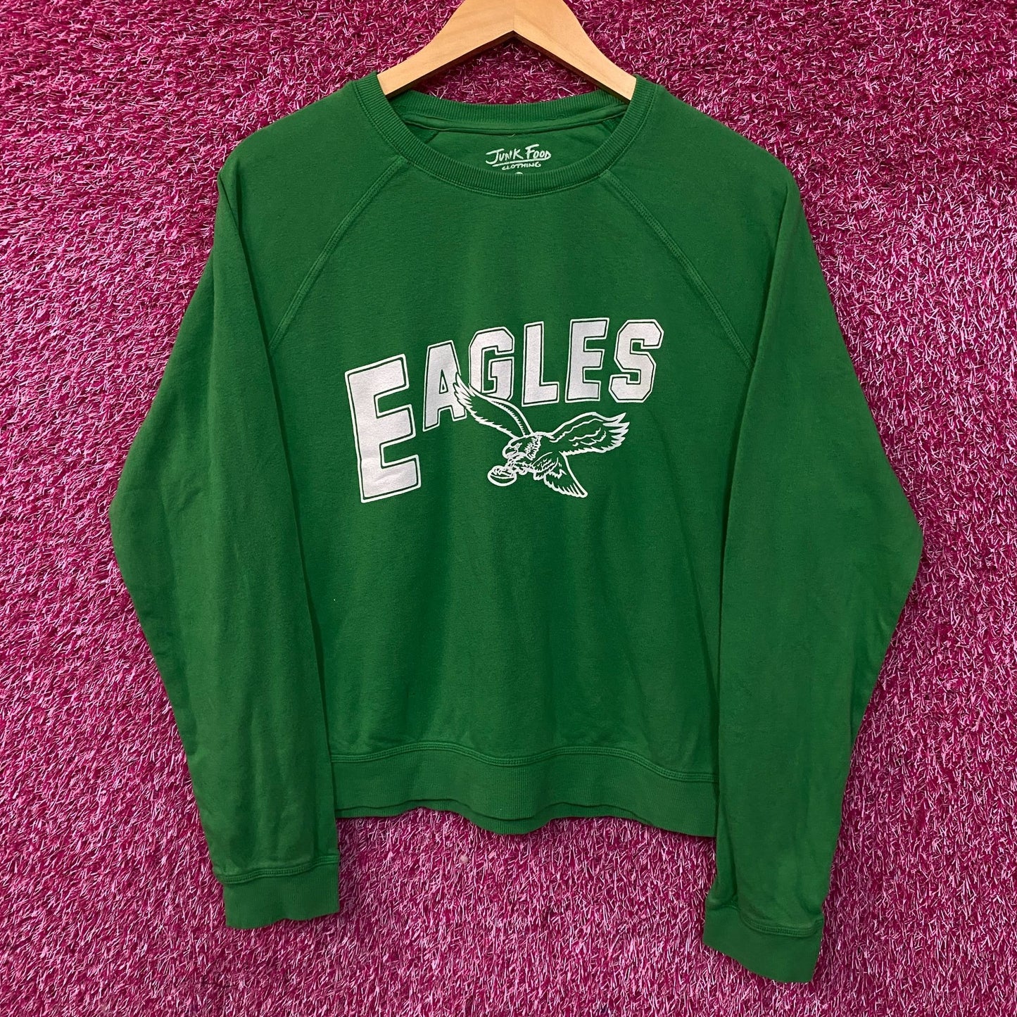 Junk Food Philadelphia Eagles Crop Crewneck Sweatshirt Medium