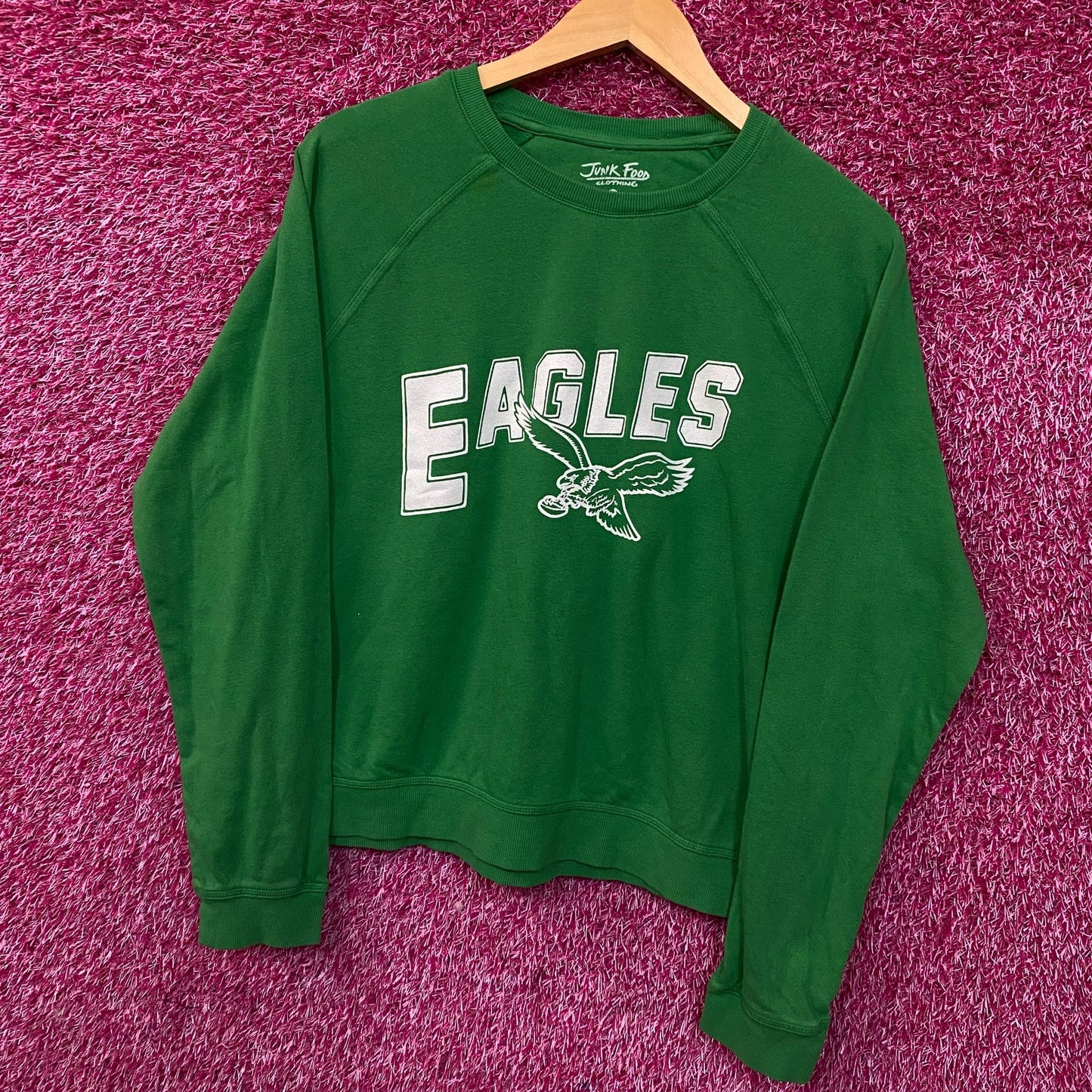 Junk Food Philadelphia Eagles Crop Crewneck Sweatshirt Medium