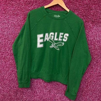 Junk Food Philadelphia Eagles Crop Crewneck Sweatshirt Medium