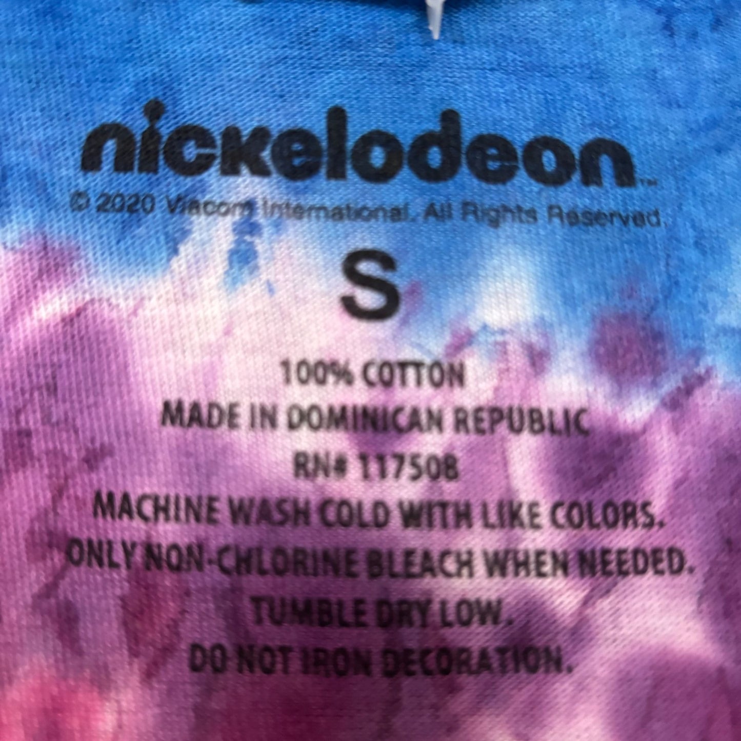 Nickelodeon Classic Cartoon Titles Mix Tie Dye T-Shirt Small