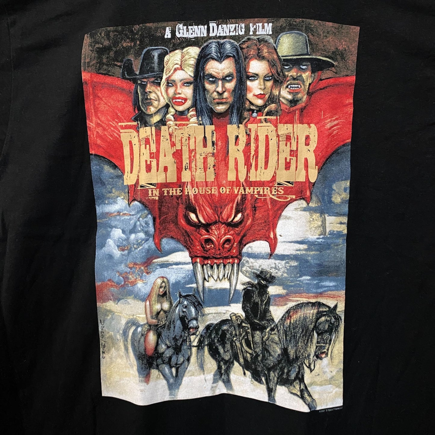 Death Rider in the House of Vampires Movie Poster Graphic T-Shirt XL