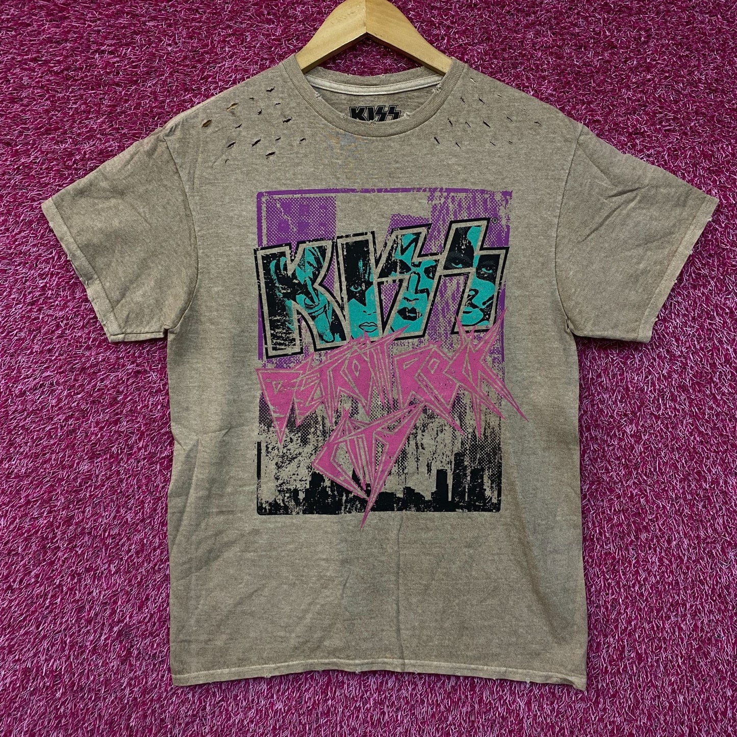 KISS Detroit Rock City Graphic Distressed T-Shirt Small