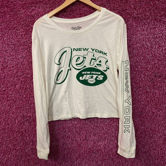 Junk Food Clothing New York Jets Long Sleeve Crop Tee Medium