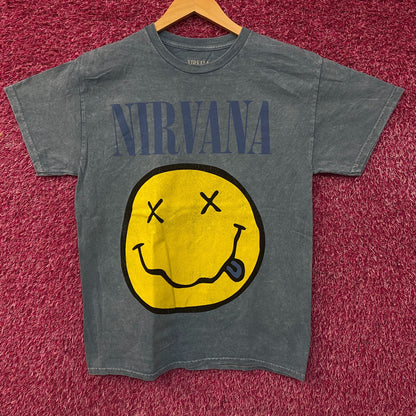 Nirvana Nevermind Dead Smiley Graphic Grunge Band T-Shirt Medium