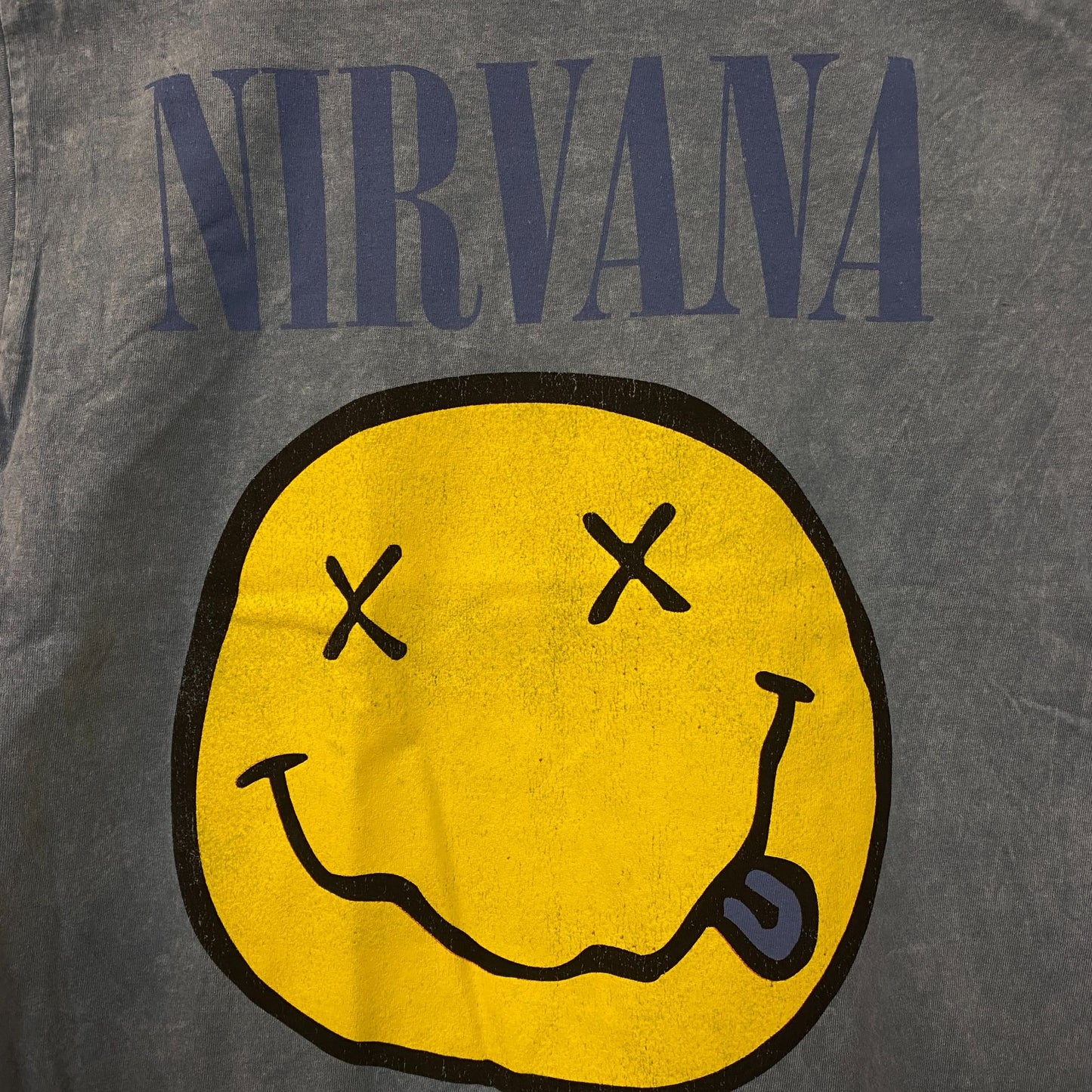 Nirvana Nevermind Dead Smiley Graphic Grunge Band T-Shirt Medium