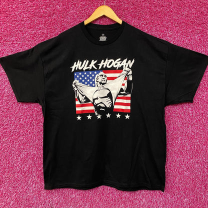 WWE Hulk Hogan American Flag Poster T-Shirt 2XL