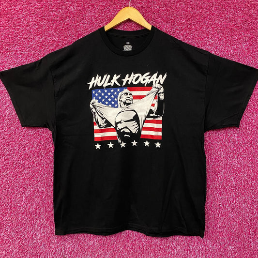 WWE Hulk Hogan American Flag Poster T-Shirt 2XL