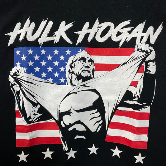 WWE Hulk Hogan American Flag Poster T-Shirt 2XL