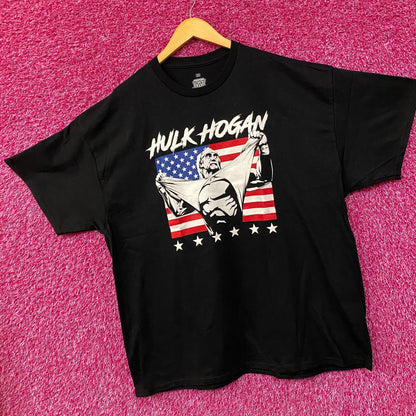 WWE Hulk Hogan American Flag Poster T-Shirt 2XL