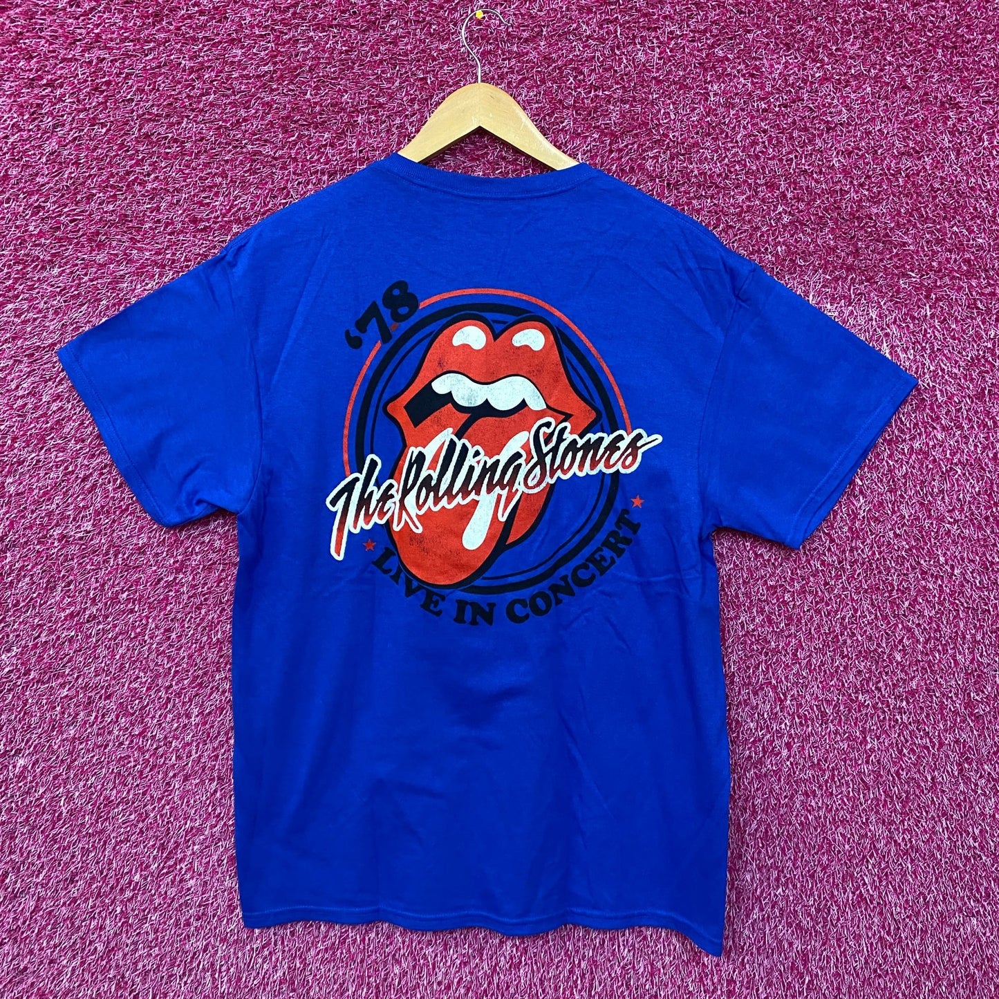 The Rolling Stones 78 Live in Concert blue Tshirt size Large