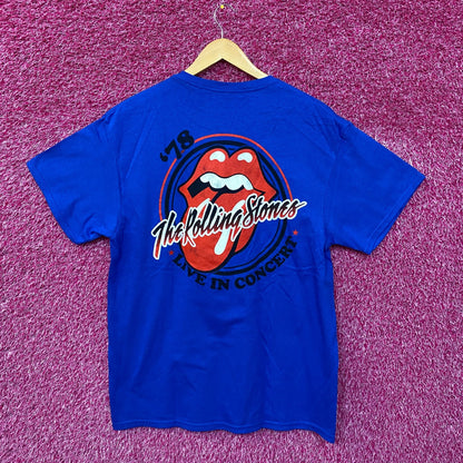 The Rolling Stones 78 Live in Concert blue Tshirt size Large