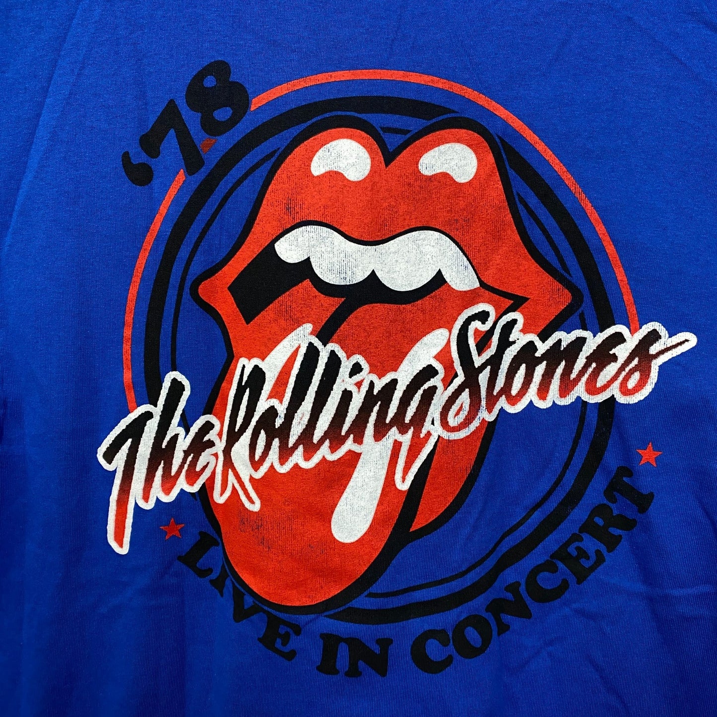 The Rolling Stones 78 Live in Concert blue Tshirt size Large