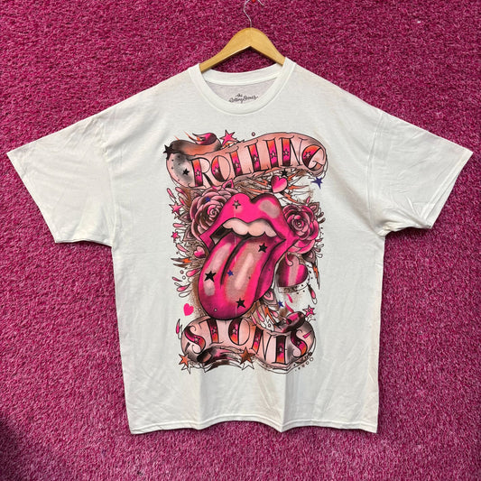The Rolling Stones Pink Hot Lips Rock Band T-shirt 2XL