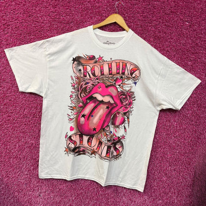The Rolling Stones Pink Hot Lips Rock Band T-shirt 2XL